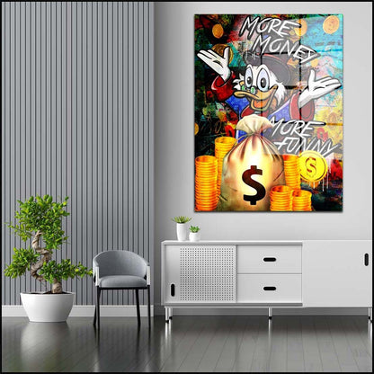 Comic Dagobert More Money Acrylglasbild Wandbild Bild Wanddeko Wohnzimmer XL