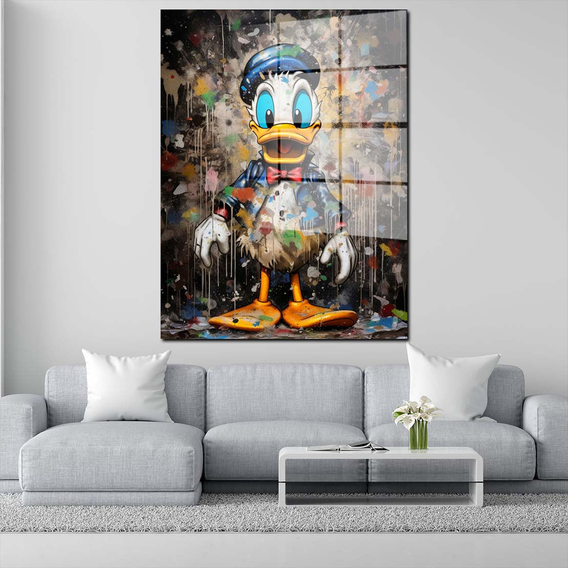 Comic Duck abstrakt Colour Acrylglasbild Wandbild Bild Wanddeko Wohnzimmer XL
