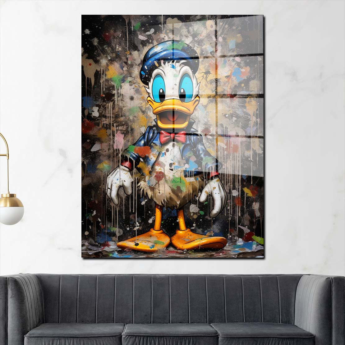 Comic Duck abstrakt Colour Acrylglasbild Wandbild Bild Wanddeko Wohnzimmer XL
