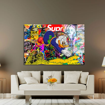 Dagobert Pop Art Acrylglasbild Wandbild Bild Wanddeko Wohnzimmer XL