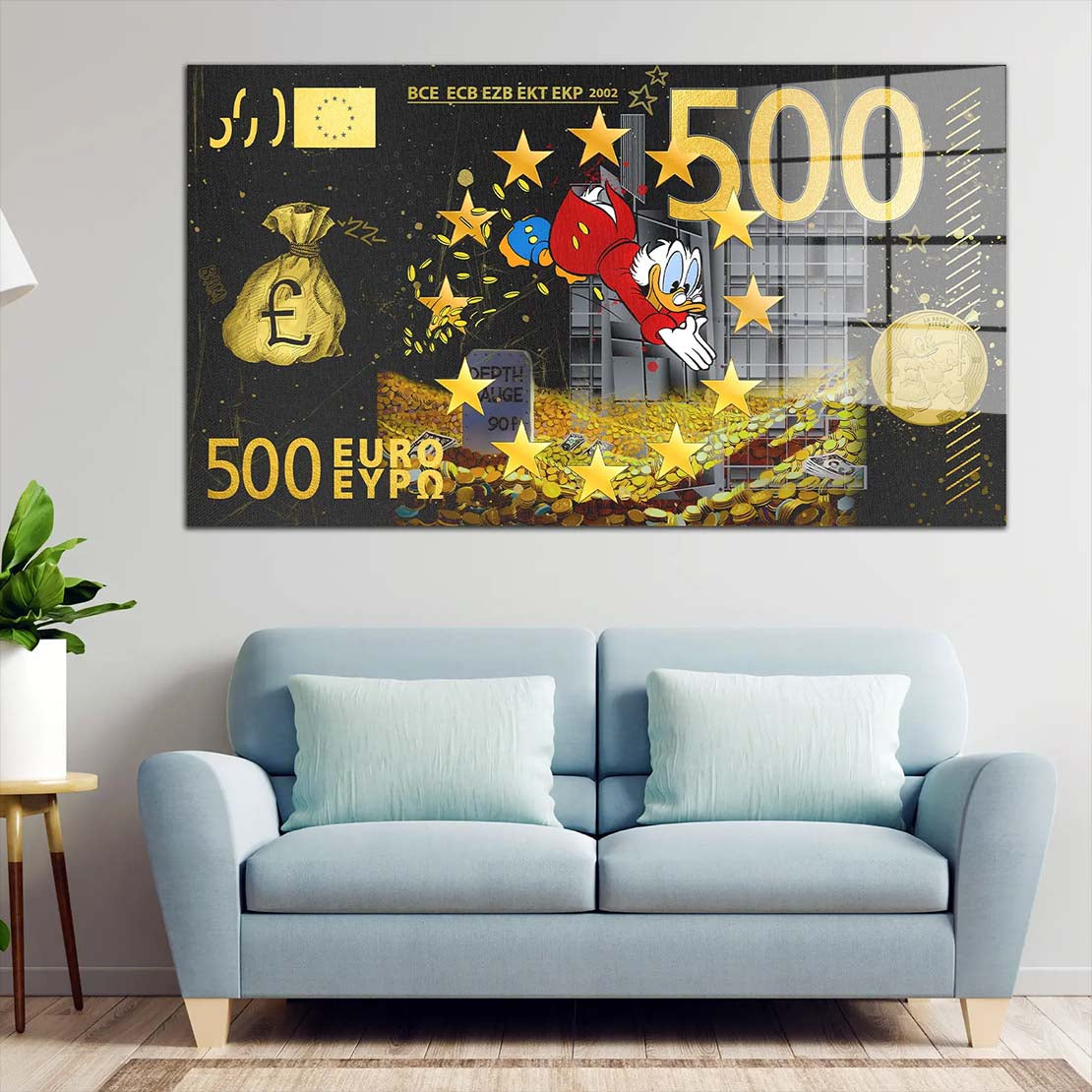 Dagobert Pop Art Style Acrylglasbild Wandbild Bild Wanddeko Wohnzimmer XL