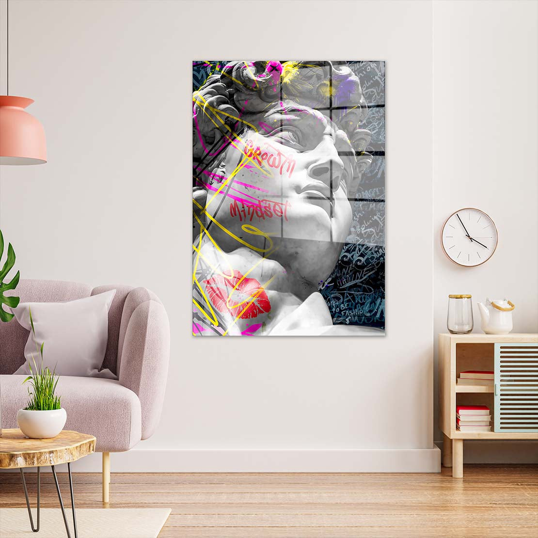 David Pop Art Acrylglasbild Wandbild Bild Wanddeko Wohnzimmer XL