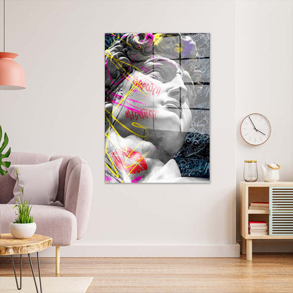 David Pop Art Acrylglasbild Wandbild Bild Wanddeko Wohnzimmer XL