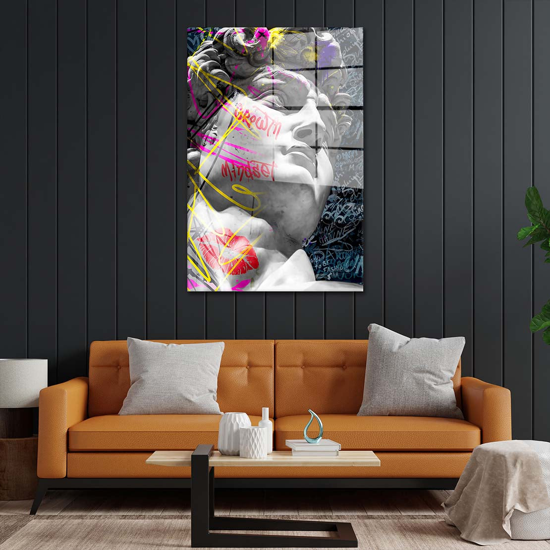 David Pop Art Acrylglasbild Wandbild Bild Wanddeko Wohnzimmer XL