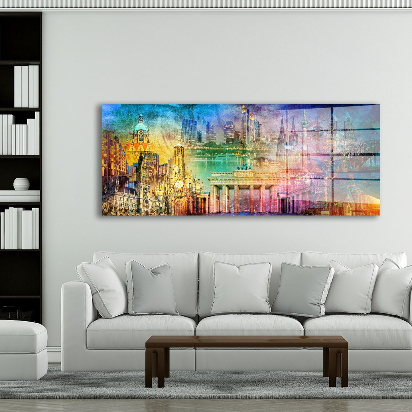 Deutschland Pop Art Städtecollage Acrylglasbild Wandbild Wanddeko Wohnzimmer XL