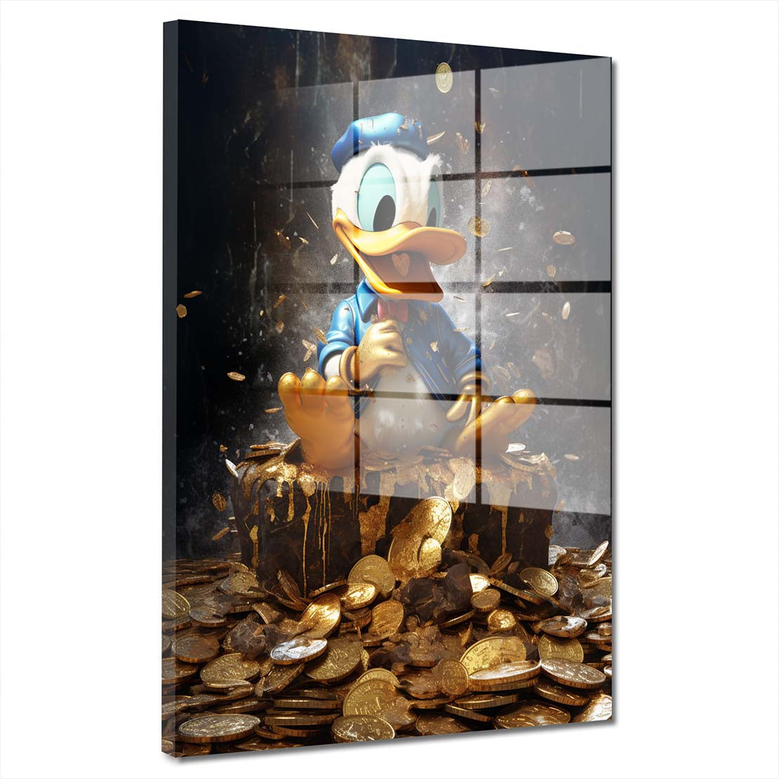 Duck Goldmünzen Acrylglasbild Wandbild Bild Wanddeko Wohnzimmer XL