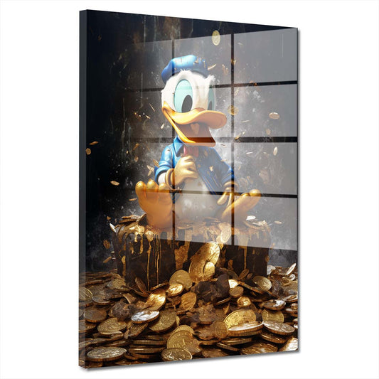 Duck Goldmünzen Acrylglasbild Wandbild Bild Wanddeko Wohnzimmer XL