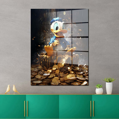 Duck Goldmünzen Acrylglasbild Wandbild Bild Wanddeko Wohnzimmer XL