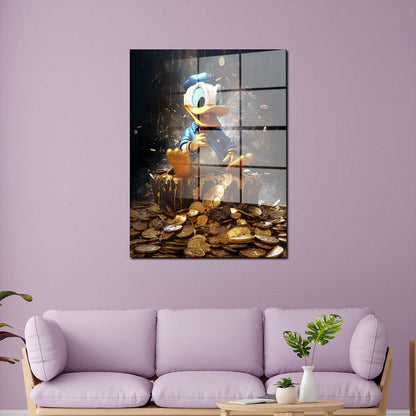 Duck Goldmünzen Acrylglasbild Wandbild Bild Wanddeko Wohnzimmer XL