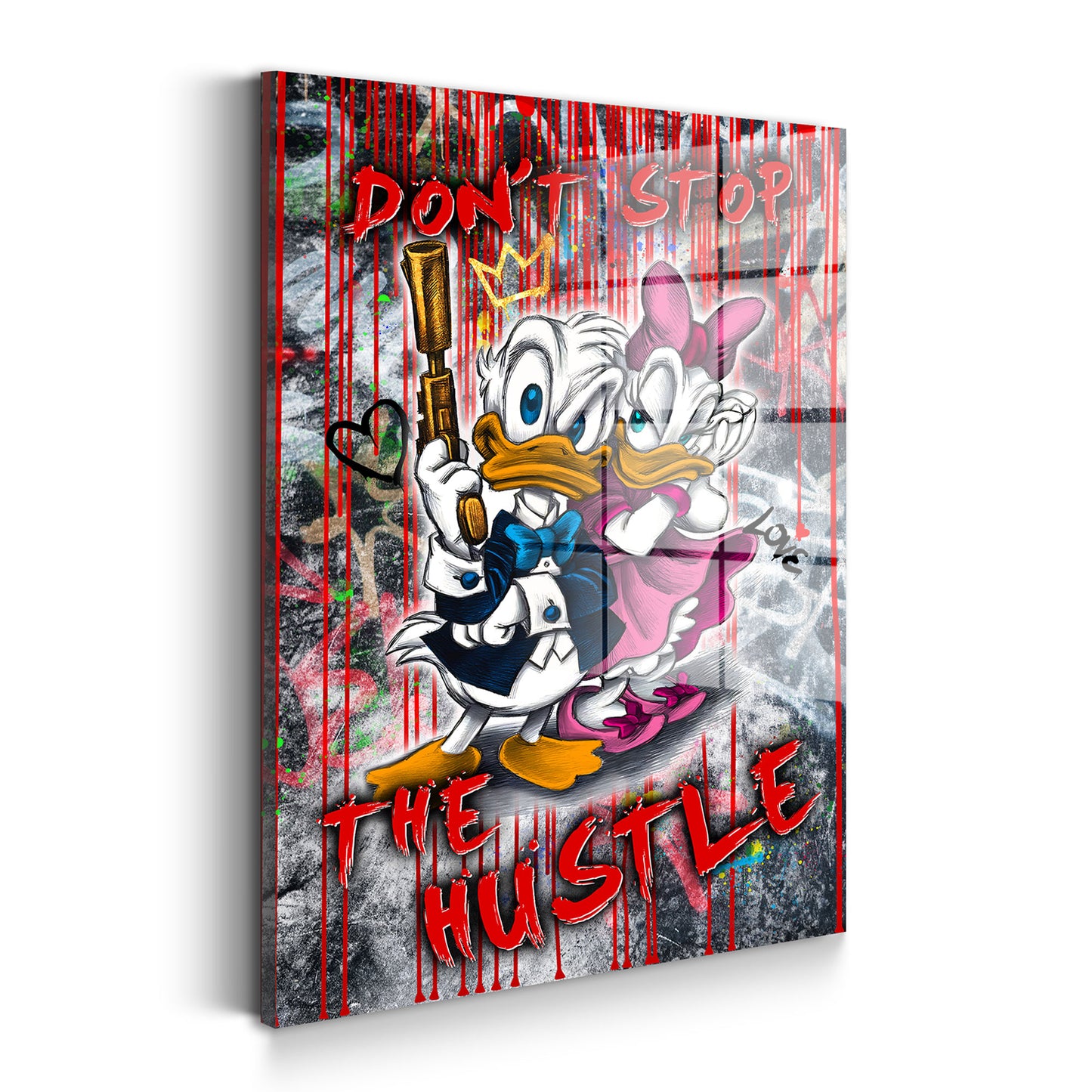 Duck Hustle Pop Art Acrylglasbild Wandbild Bild Wanddeko Wohnzimmer XL