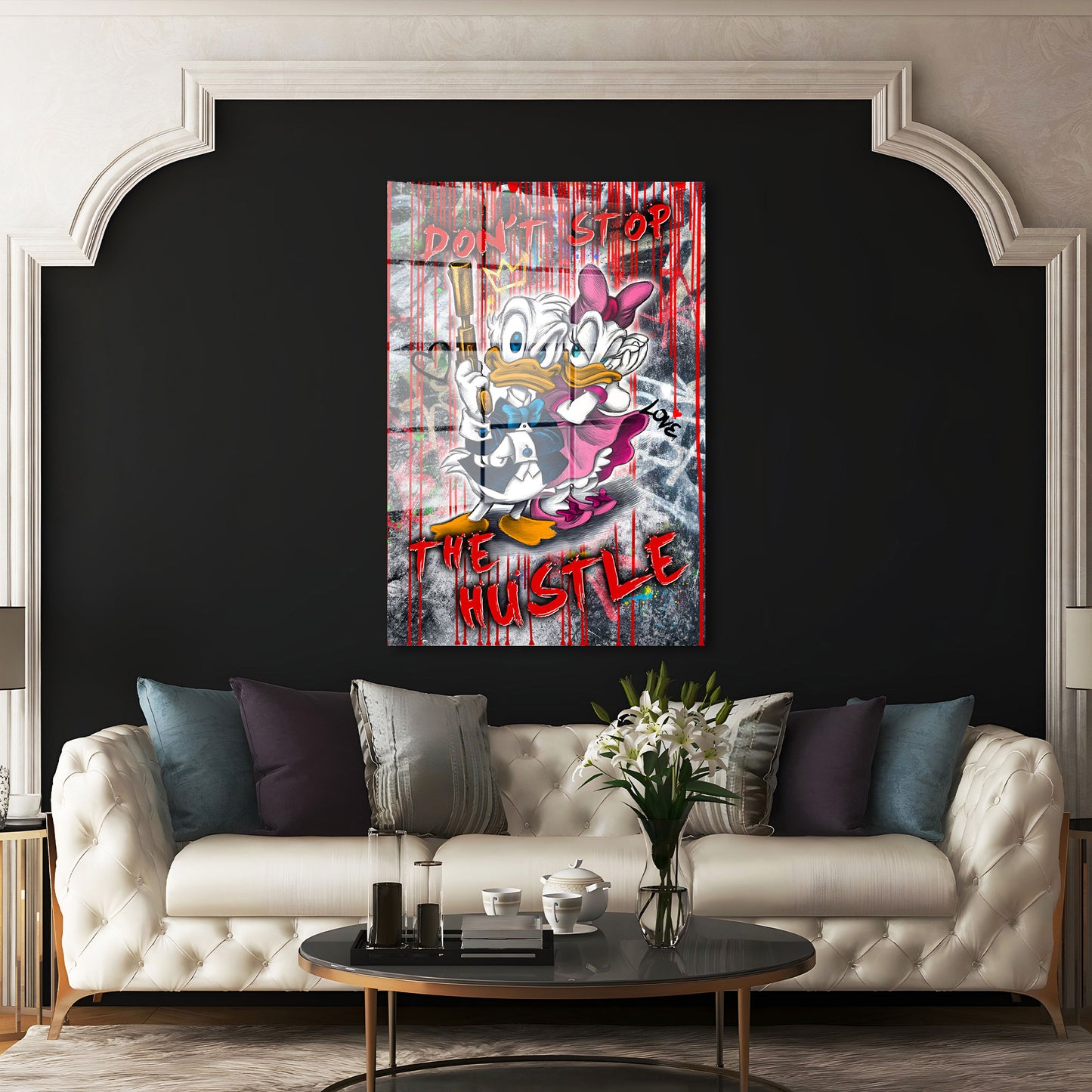 Duck Hustle Pop Art Acrylglasbild Wandbild Bild Wanddeko Wohnzimmer XL