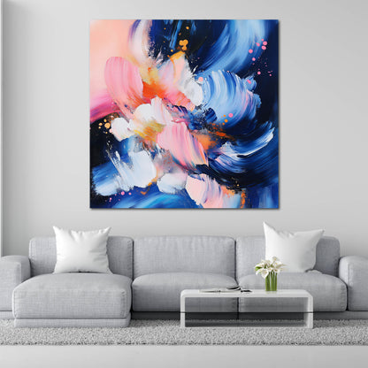 Expressive Farbdynamik kräftig Leinwandbild Wandbild Kunstdruck XL Wanddeko