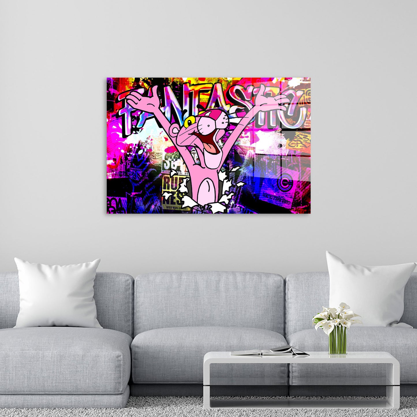 Fantastic Panther Comic Acrylglasbild Wandbild Bild Wanddeko Wohnzimmer XL