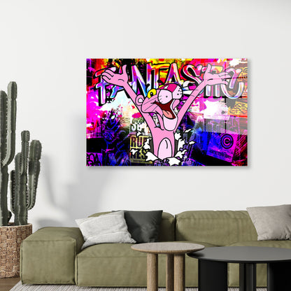 Fantastic Panther Comic Acrylglasbild Wandbild Bild Wanddeko Wohnzimmer XL