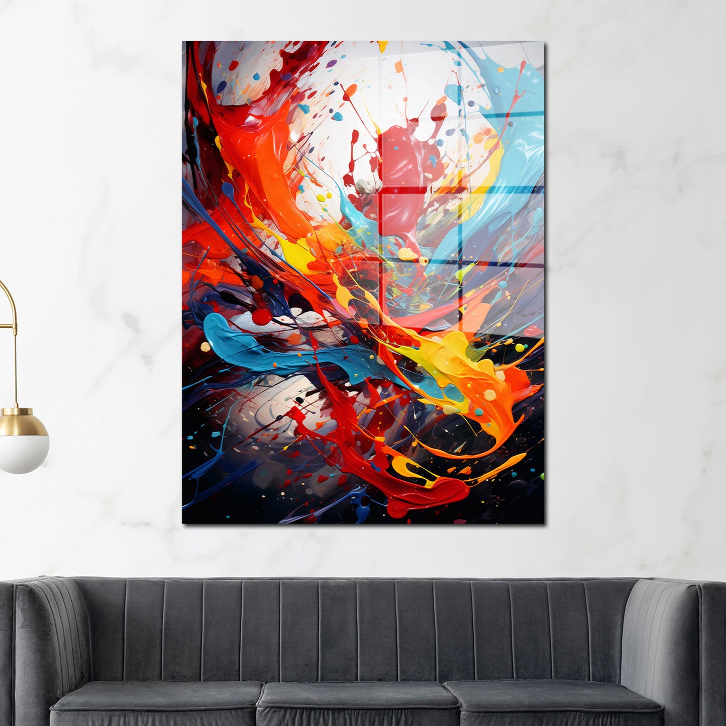 Farbexplosion Acrylglasbild Wandbild Bild Wanddeko Wohnzimmer XL