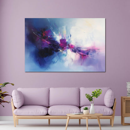 Farbexplosion abstrakt Lila Töne Wandbild Leinwandbild Kunstdruck XL Wanddeko