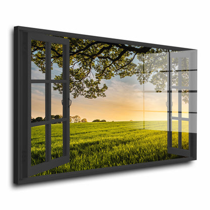 Fenster Landscape Acrylglasbild Wandbild Bild Wanddeko Wohnzimmer XL