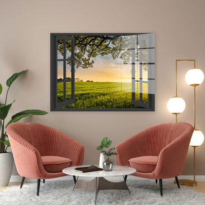 Fenster Landscape Acrylglasbild Wandbild Bild Wanddeko Wohnzimmer XL