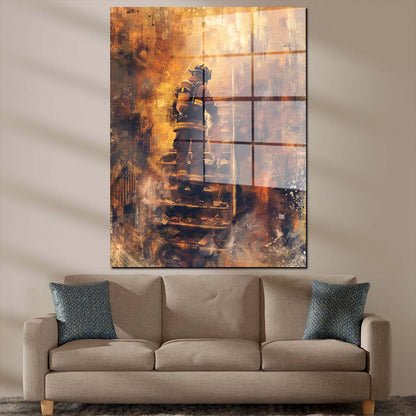 Feuerwehrmänner in brennendem Haus Acrylglasbild Wandbild Wohnzimmer XL