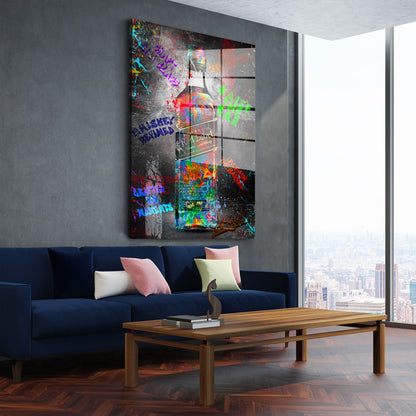 Flasche Whisky Graffiti Kunst Acrylglasbild Wandbild Bild Wanddeko Wohnzimmer XL