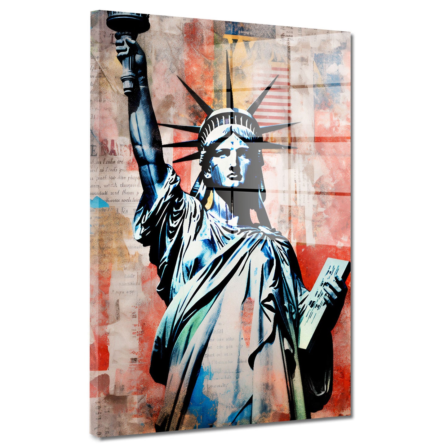Freiheitsstatue Pop Art Acrylglasbild Wandbild Bild Wanddeko Wohnzimmer XL