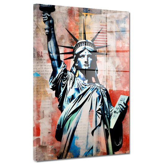 Freiheitsstatue Pop Art Acrylglasbild Wandbild Bild Wanddeko Wohnzimmer XL
