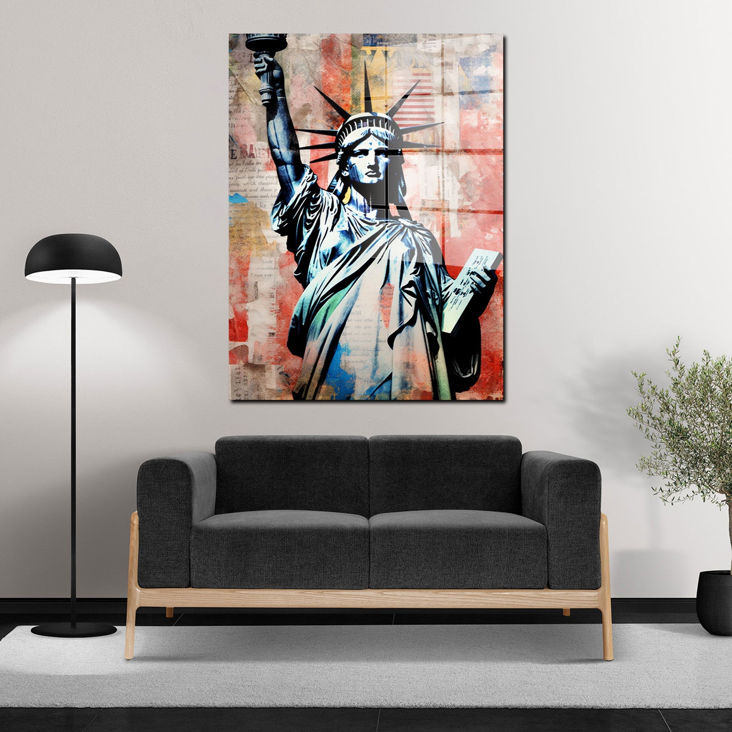 Freiheitsstatue Pop Art Acrylglasbild Wandbild Bild Wanddeko Wohnzimmer XL