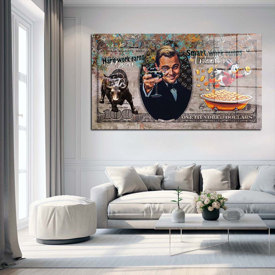 Gatsby Style Pop Art Cheers Acrylglasbild Wandbild Bild Wanddeko Wohnzimmer XL