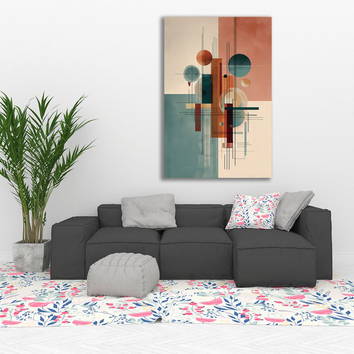 Geometrische Formen abstrakt Wandbild Leinwandbild Kunstdruck XL Wanddeko