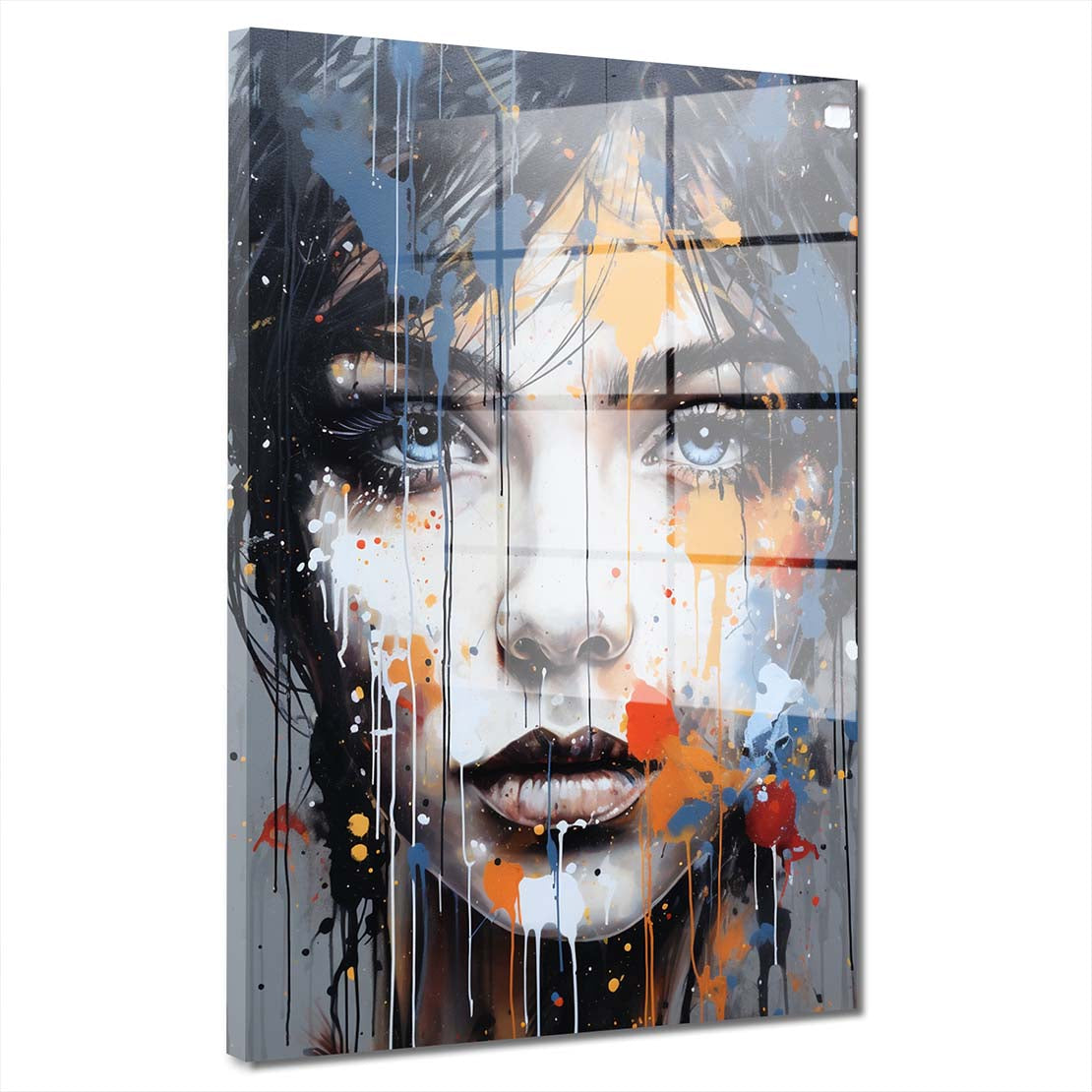 Gesicht Frau mit blauen Augen Acrylglasbild Wandbild Bild Wanddeko Wohnzimmer XL