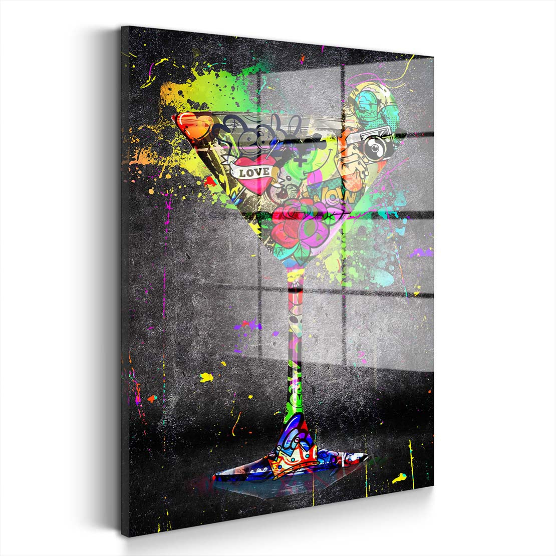 Graffiti Art Cocktail Acrylglasbild Wandbild Bild Wanddeko Wohnzimmer XL