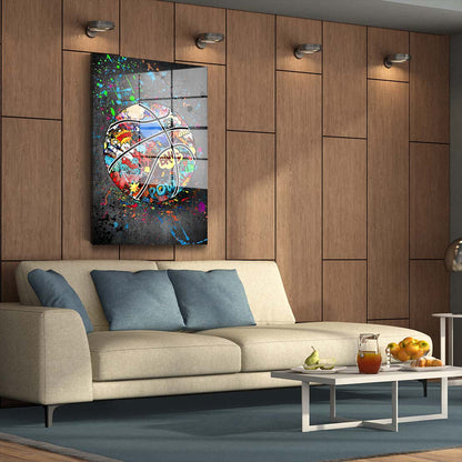 Graffiti Basketball Acrylglasbild Wandbild Bild Wanddeko Wohnzimmer XL