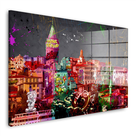 Graffiti Istanbul Street Art Acrylglasbild Wandbild Bild Wanddeko Wohnzimmer XL