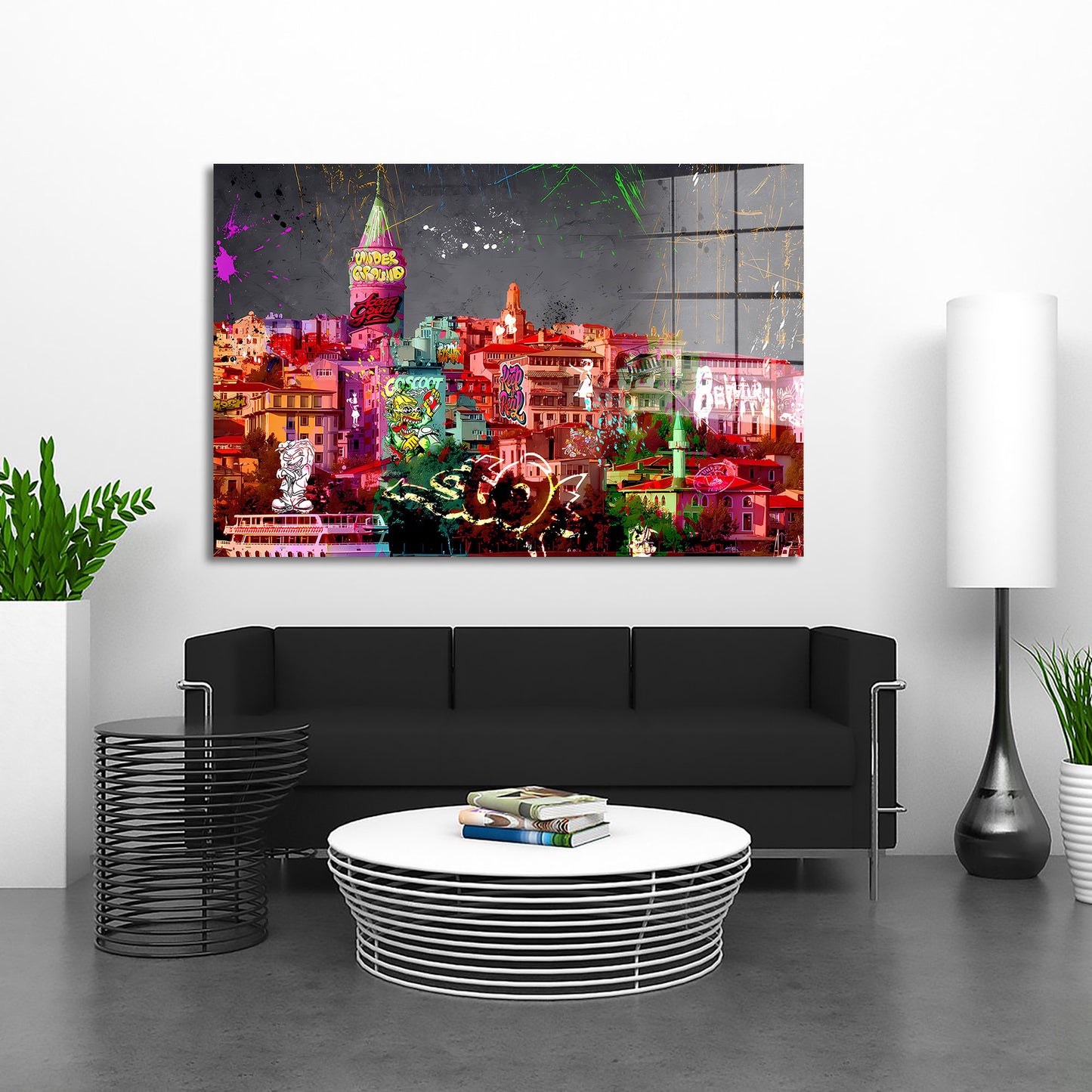Graffiti Istanbul Street Art Acrylglasbild Wandbild Bild Wanddeko Wohnzimmer XL