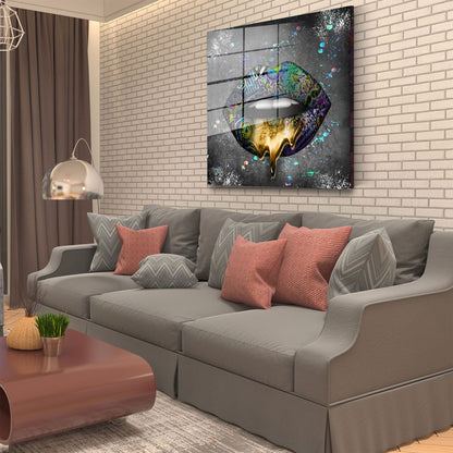 Graffiti Lippen Acrylglasbild Wandbild Bild Wanddeko Wohnzimmer XL