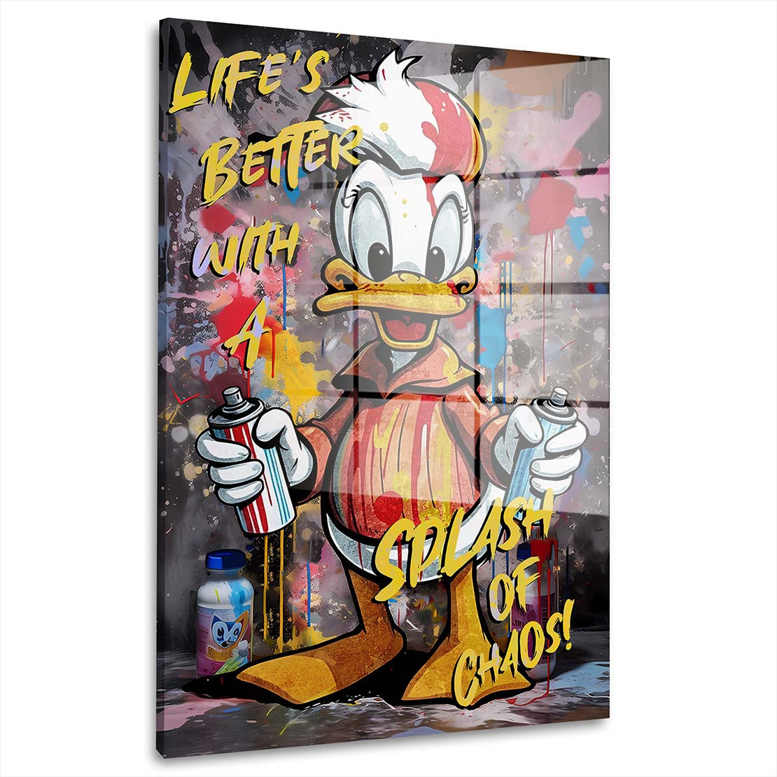 Graffiti Pop Art Duck Acrylglasbild Wandbild Bild Wanddeko Wohnzimmer XL