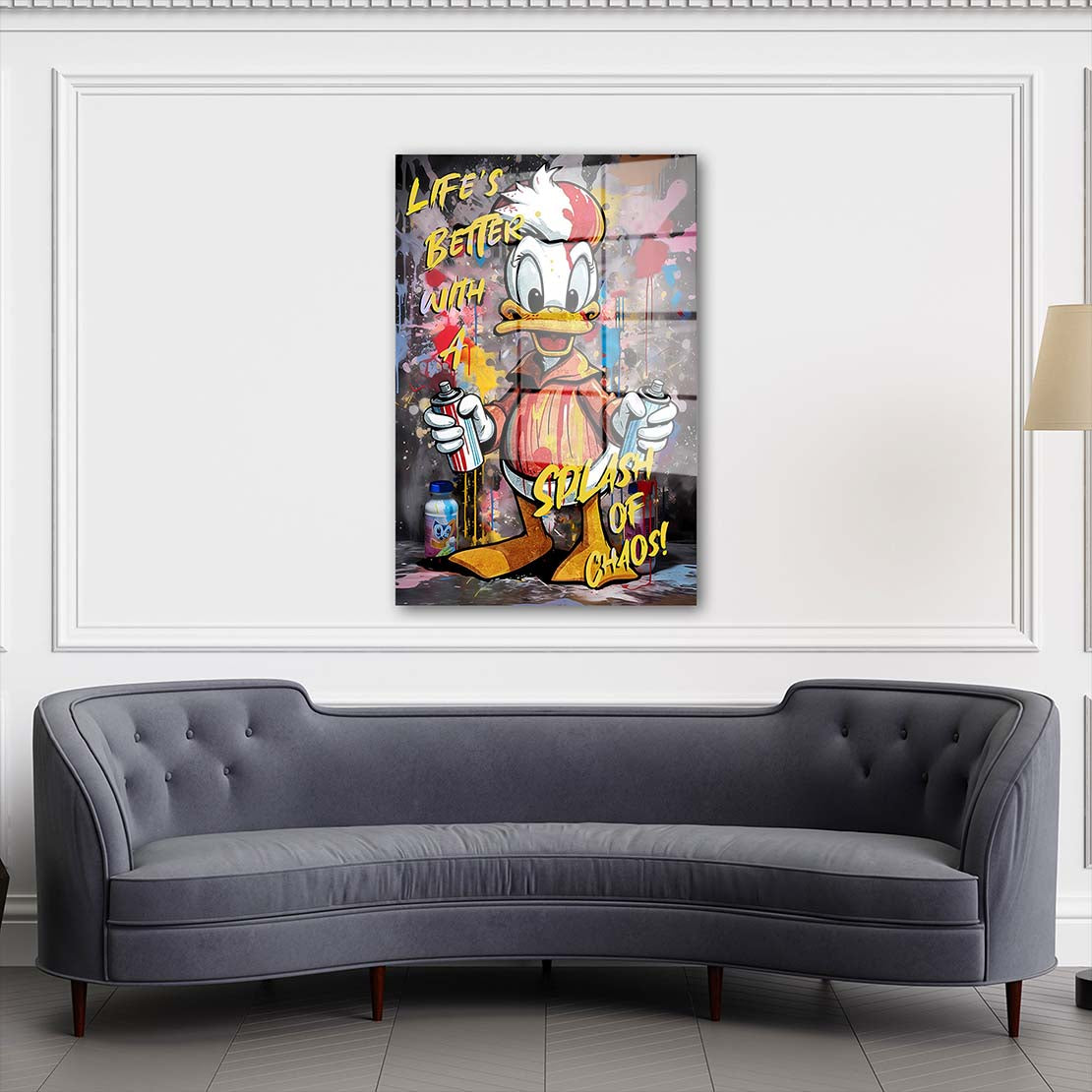 Graffiti Pop Art Duck Acrylglasbild Wandbild Bild Wanddeko Wohnzimmer XL