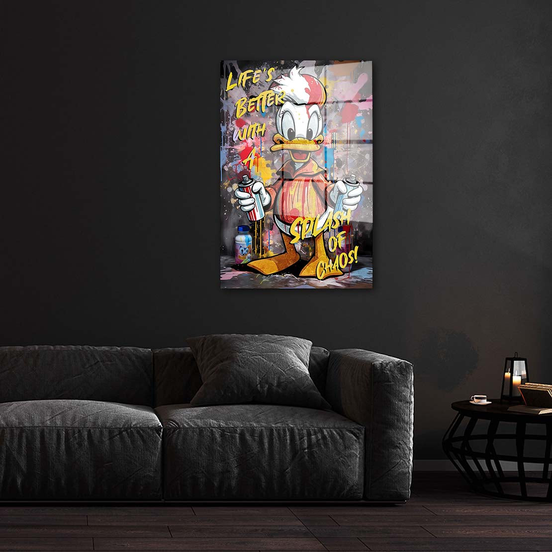 Graffiti Pop Art Duck Acrylglasbild Wandbild Bild Wanddeko Wohnzimmer XL