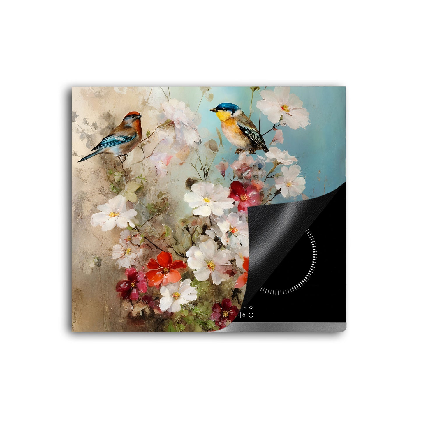 Abstrakt Blumen Herdabdeckplatte Vinyl Induktionsschutz Ceranfeld Kochfeld