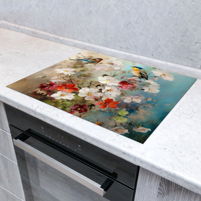 Abstrakt Blumen Herdabdeckplatte Vinyl Induktionsschutz Ceranfeld Kochfeld