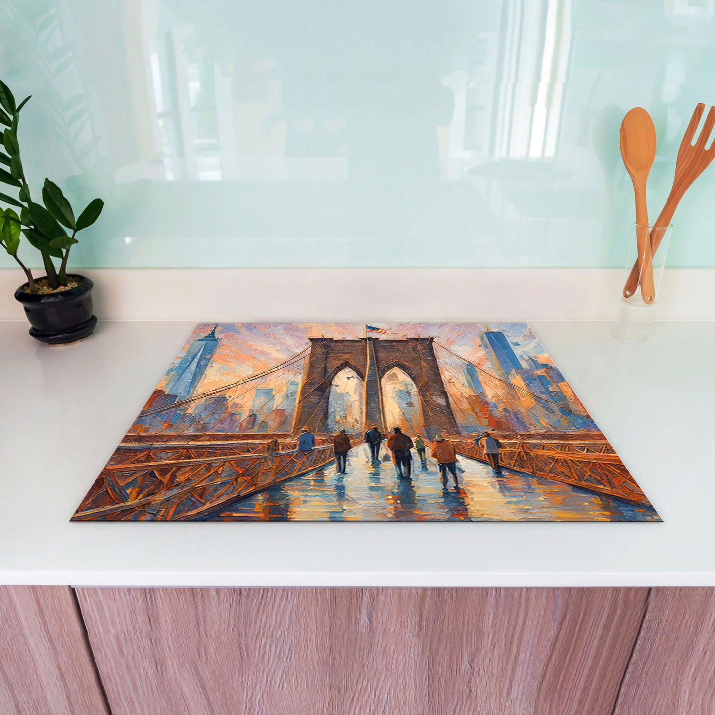 Brücke New York Herdabdeckplatte Vinyl Induktionsschutz Ceranfeld Kochfeld