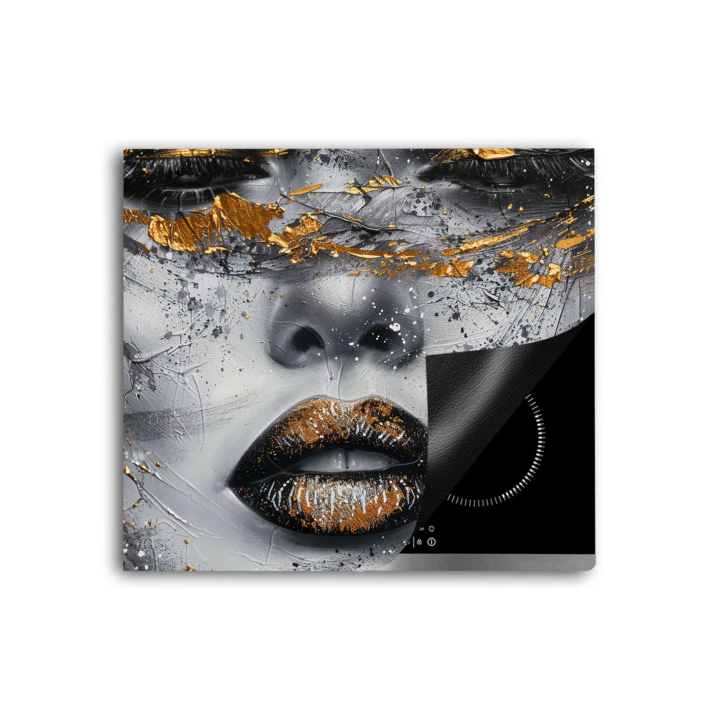 Abstrakt Gesicht Herdabdeckplatte Vinyl Induktionsschutz Ceranfeld Kochfeld