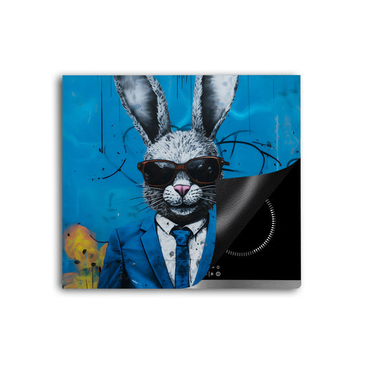 Abstrakt Hase Herdabdeckplatte Vinyl Induktionsschutz Ceranfeld Kochfeld