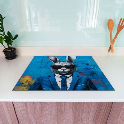 Abstrakt Hase Herdabdeckplatte Vinyl Induktionsschutz Ceranfeld Kochfeld