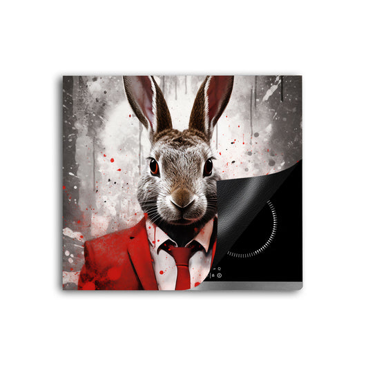 Abstrakt Hase Herdabdeckplatte Vinyl Induktionsschutz Ceranfeld Kochfeld