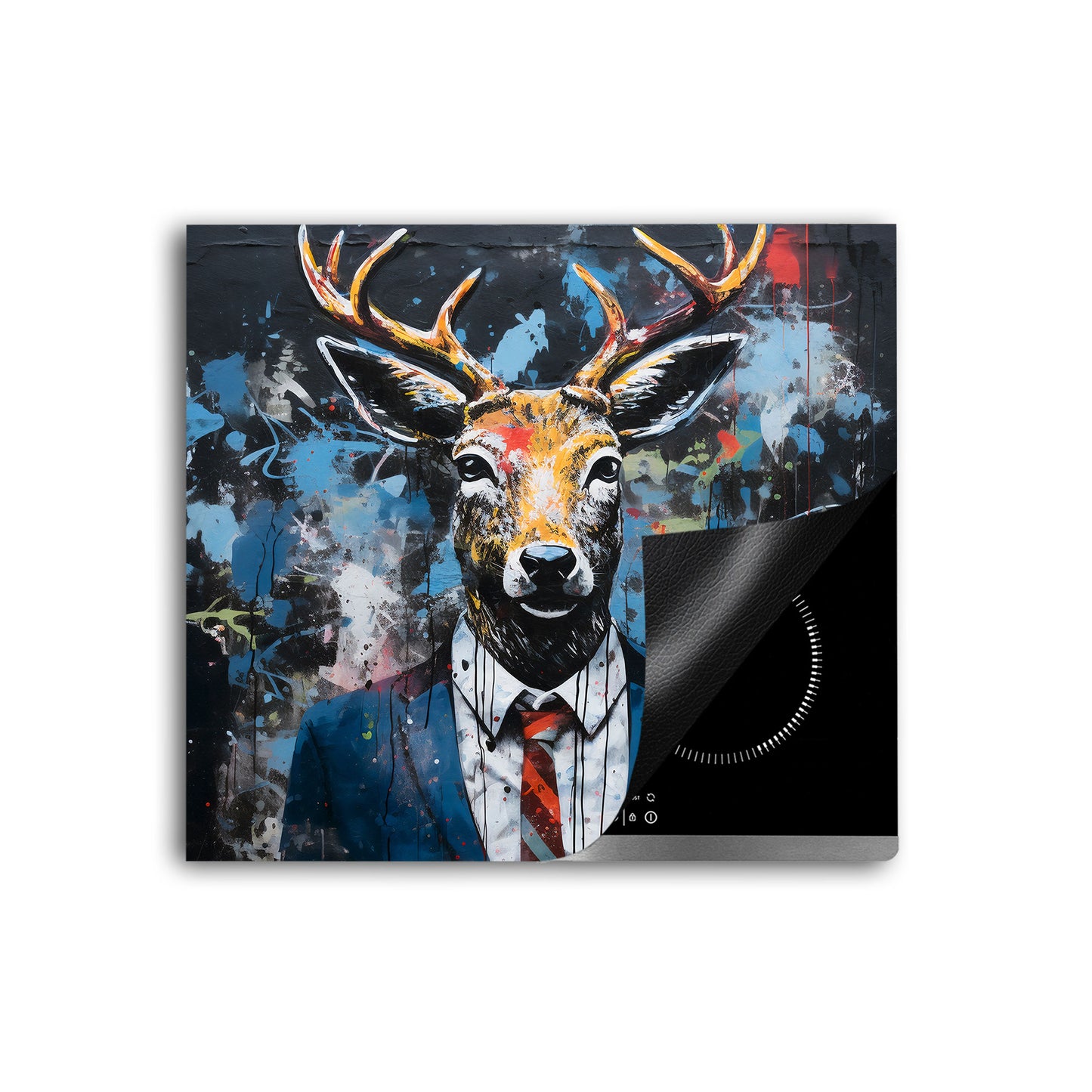 Abstrakt Hirsch Herdabdeckplatte Vinyl Induktionsschutz Ceranfeld Kochfeld