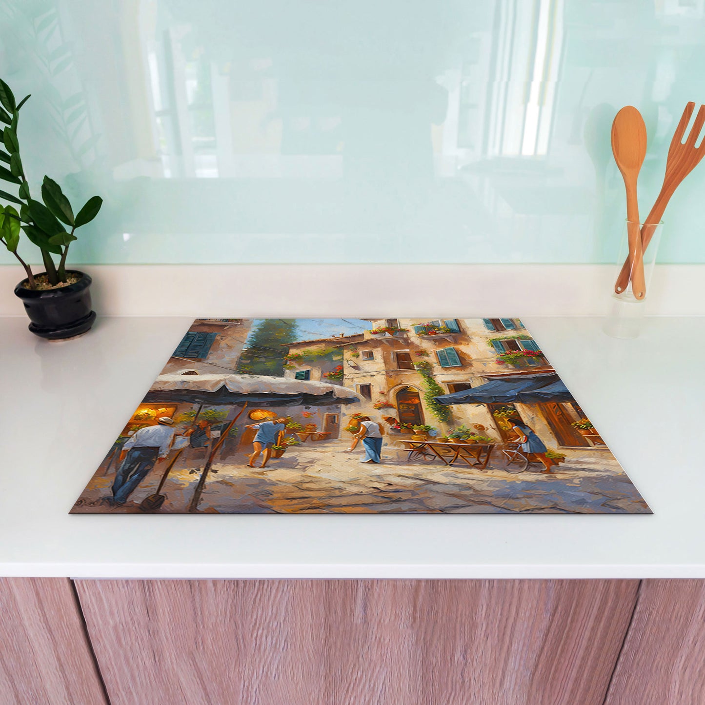 Abstrakt Italien Herdabdeckplatte Vinyl Induktionsschutz Ceranfeld Kochfeld