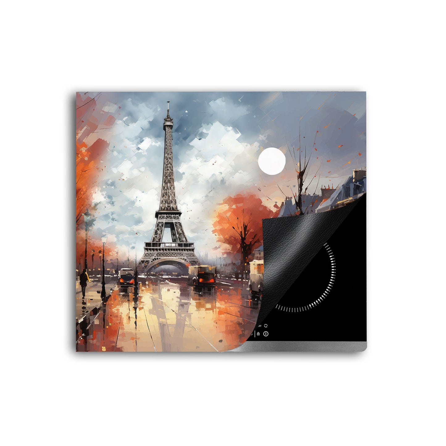 Abstrakt Paris Herdabdeckplatte Vinyl Induktionsschutz Ceranfeld Kochfeld