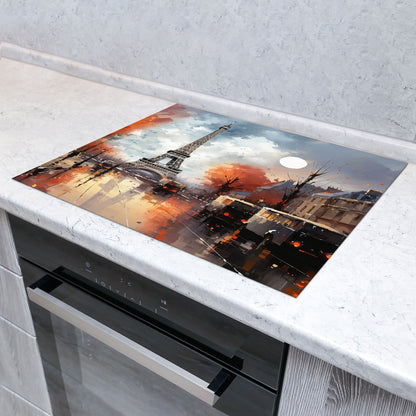 Abstrakt Paris Herdabdeckplatte Vinyl Induktionsschutz Ceranfeld Kochfeld