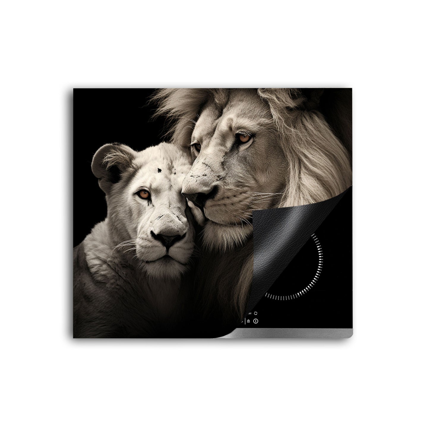 Afrika Löwenpaar Herdabdeckplatte Vinyl Induktionsschutz Ceranfeld Kochfeld